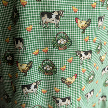 Load image into Gallery viewer, 90s Vintage Green Gingham Farm Print Pinafore Dress