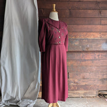 Load image into Gallery viewer, 90s Vintage Maroon Layered Sailor Collar Dress
