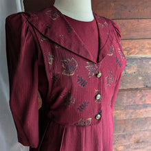 Load image into Gallery viewer, 90s Vintage Maroon Layered Sailor Collar Dress