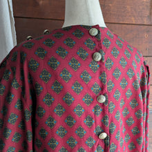 Load image into Gallery viewer, 80s/90s Vintage Drop-Waist Red Printed Dress