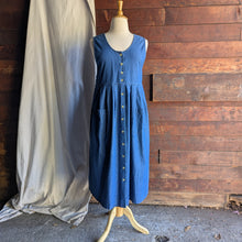 Load image into Gallery viewer, 90s Vintage Denim Pinafore Dress