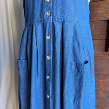 Load image into Gallery viewer, 90s Vintage Denim Pinafore Dress