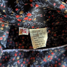 Load image into Gallery viewer, 80s Vintage Black Floral Bow Blouse