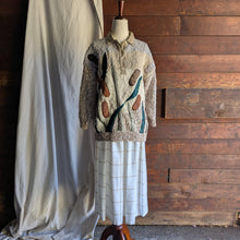 Load image into Gallery viewer, 80s Vintage White Windowpane Check Skirt