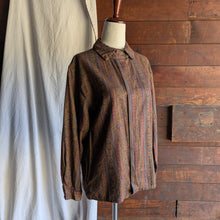 Load image into Gallery viewer, 90s Vintage Brown Paisley Blouse