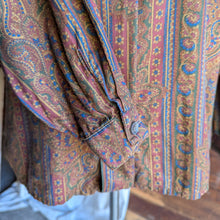 Load image into Gallery viewer, 90s Vintage Brown Paisley Blouse