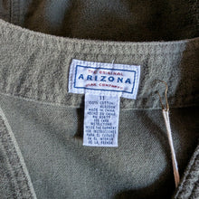 Load image into Gallery viewer, 90s Vintage Olive Green Flannel Sleeveless Dress