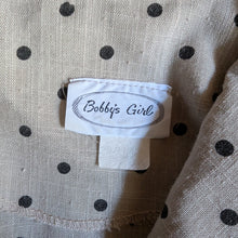 Load image into Gallery viewer, 80s Vintage Beige Batwing Polkadot Dress