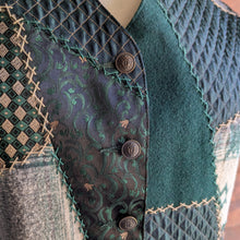 Load image into Gallery viewer, 90s Vintage Green Patchwork Waistcoat Vest