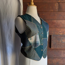 Load image into Gallery viewer, 90s Vintage Green Patchwork Waistcoat Vest