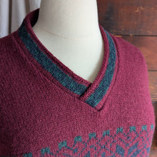 Load image into Gallery viewer, 90s Vintage Chunky Burgundy Wool Sweater