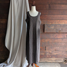 Load image into Gallery viewer, 90s Vintage Brown Printed Jersey Knit Pinafore Dress