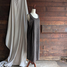 Load image into Gallery viewer, 90s Vintage Brown Printed Jersey Knit Pinafore Dress