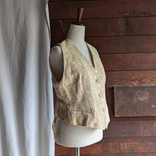 Load image into Gallery viewer, 90s Vintage Pale Yellow Striped Paisley Vest