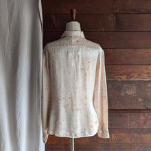 Load image into Gallery viewer, 80s Vintage Floral Peachy Satin Blouse