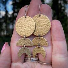 Load image into Gallery viewer, Brass Moon Phase Earrings