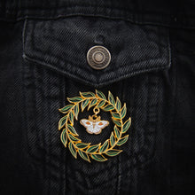 Load image into Gallery viewer, Wreathed Moth Charm Enamel Pin
