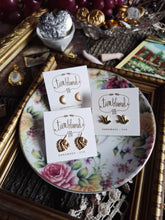 Load image into Gallery viewer, Tiny Brass Unicorn Stud Earrings