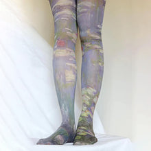 Load image into Gallery viewer, "Water Lilies" Printed Art Tights