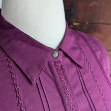 Load image into Gallery viewer, 90s Vintage Plus Size Raspberry Rayon Blend Blouse