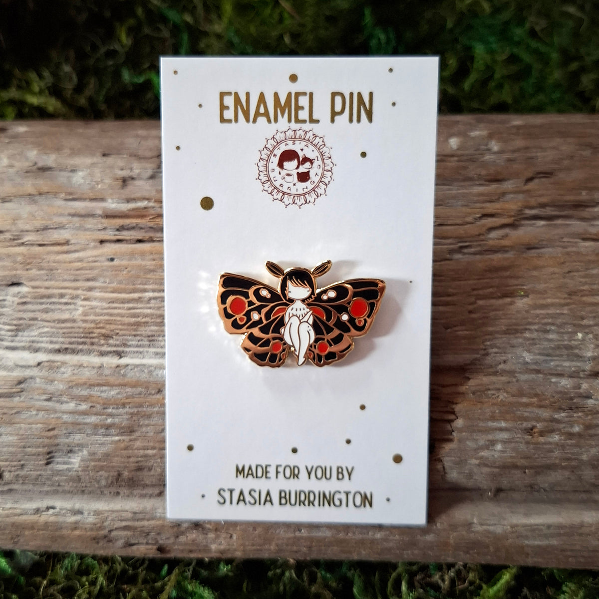 Moth Girl Enamel Pin – Forager Vintage