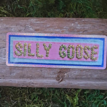 Load and play video in Gallery viewer, "Silly Goose" Holographic Sequin Vinyl Sticker