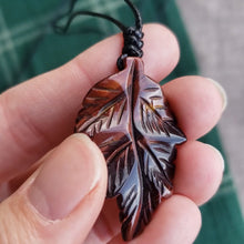 Load and play video in Gallery viewer, Carved Stone Leaf Pendant
