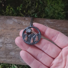 Load and play video in Gallery viewer, Rainbow Moonstone Mountain Range Necklace