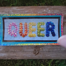 Load and play video in Gallery viewer, "Queer" Holographic Sequin Vinyl Sticker