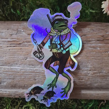 Load and play video in Gallery viewer, Whimsical Frog Holographic Sticker