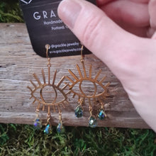 Load and play video in Gallery viewer, Miradora Crying Eye Brass Earrings