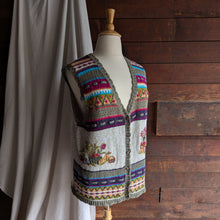 Load image into Gallery viewer, 90s Vintage Plus Size Harvest Embroidered Knit Vest