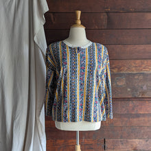 Load image into Gallery viewer, 90s Vintage Plus Size Yellow Stripe Pattern Henley Shirt