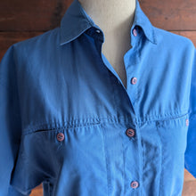 Load image into Gallery viewer, 90s Vintage Blue Shortsleeve Maxi Shirtdress