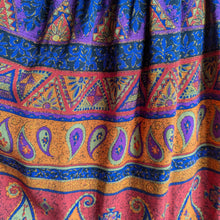 Load image into Gallery viewer, 90s Vintage Bright Multicolored Rayon Midi Skirt