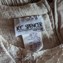 Load image into Gallery viewer, 90s Vintage Tan and Cream Linen Mini Dress