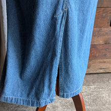 Load image into Gallery viewer, 90s Vintage Maxi Denim Pinafore Dress