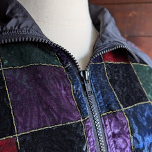 Load image into Gallery viewer, 90s Vintage Velvet Patchwork Windbreaker