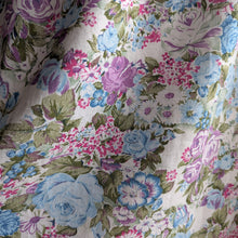 Load image into Gallery viewer, 80s/90s Vintage Blue Floral Midi Puff Sleeve Dress