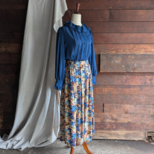 Load image into Gallery viewer, 80s Vintage Sheer Blue Ruffled Blouse