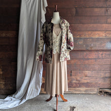 Load image into Gallery viewer, 90s Vintage Tan Layered Dress With Attached Lace Vest