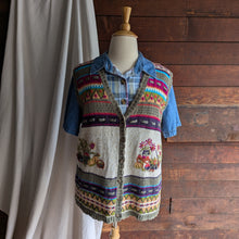 Load image into Gallery viewer, 90s Vintage Plus Size Harvest Embroidered Knit Vest