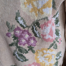 Load image into Gallery viewer, 90s Vintage Cream Embroidered Floral Cardigan