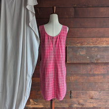 Load image into Gallery viewer, 90s Vintage Red Plaid Gingham Overall Pinafore Dress