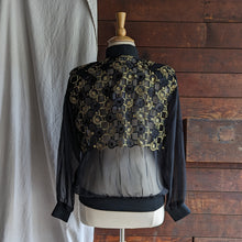 Load image into Gallery viewer, 90s/Y2K Plus Size Sheer Black and Gold Jacket
