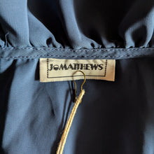 Load image into Gallery viewer, 80s Vintage Sheer Blue Ruffled Blouse
