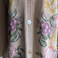 Load image into Gallery viewer, 90s Vintage Cream Embroidered Floral Cardigan