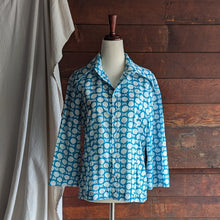 Load image into Gallery viewer, 70s Vintage Semi-Sheer Teal Shirt