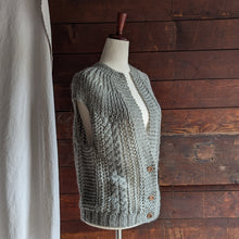 Load image into Gallery viewer, 80s Vintage Hand Knit Grey Sweater Vest