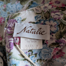 Load image into Gallery viewer, 80s/90s Vintage Blue Floral Midi Puff Sleeve Dress